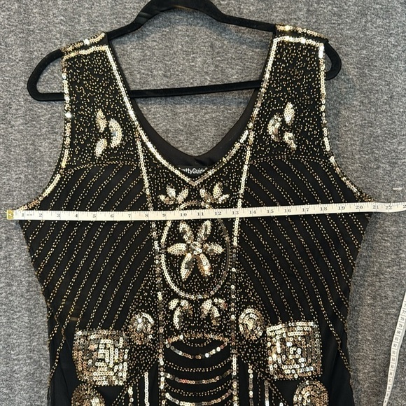 Pretty Guide Black and Gold Sequin tank dress XXL new year holiday formal - Picture 11 of 15